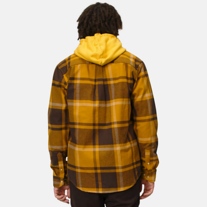 Les Deux Honeycomb Coffee Brown Jeremy Flannel Shirt