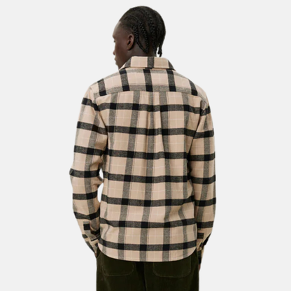 Les Deux Dark Sand Lennon Flannel Check Overshirt