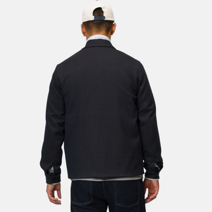 Les Deux Dark Navy Como Coach Herringbone Jacket