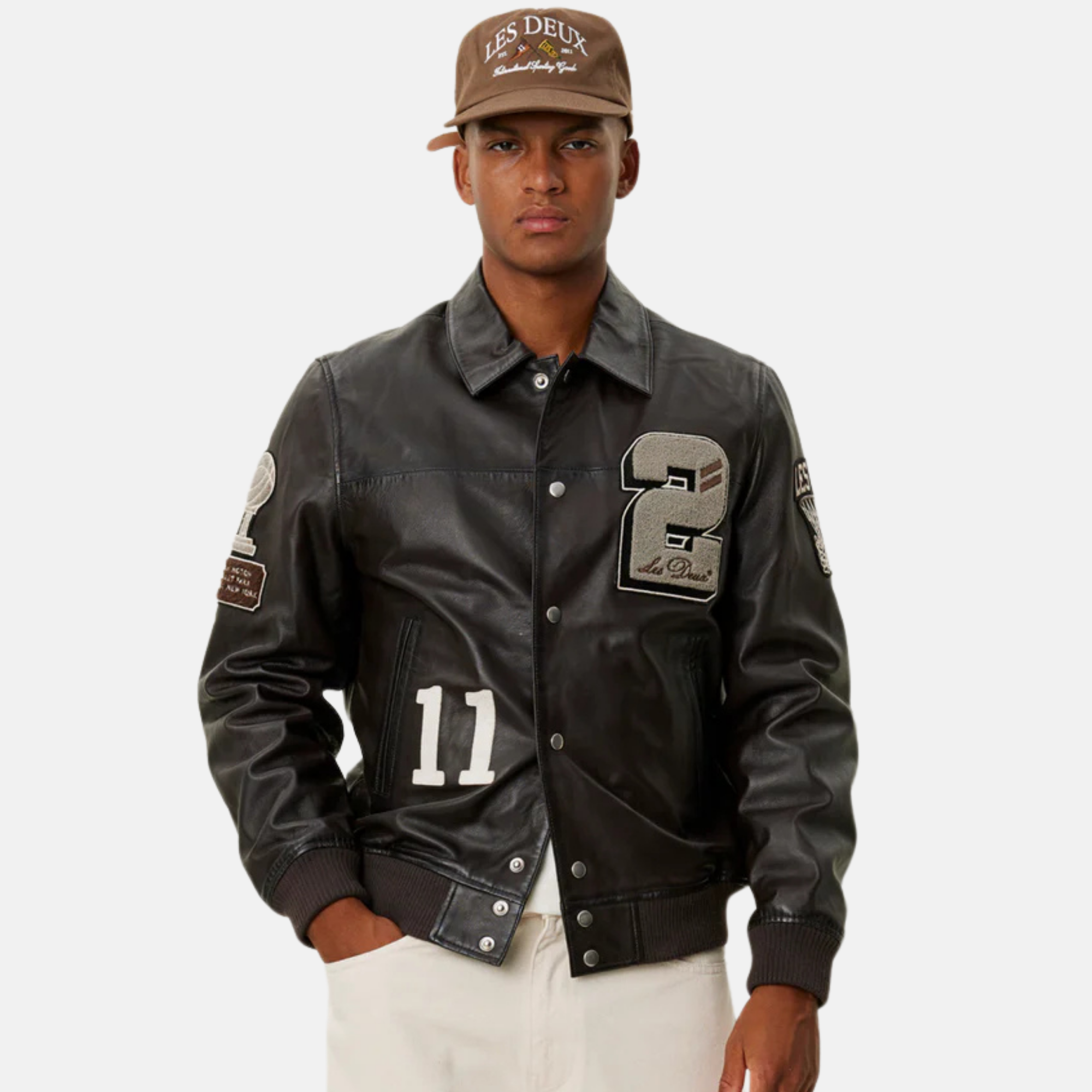 Les Deux Varsity Leather Jacket