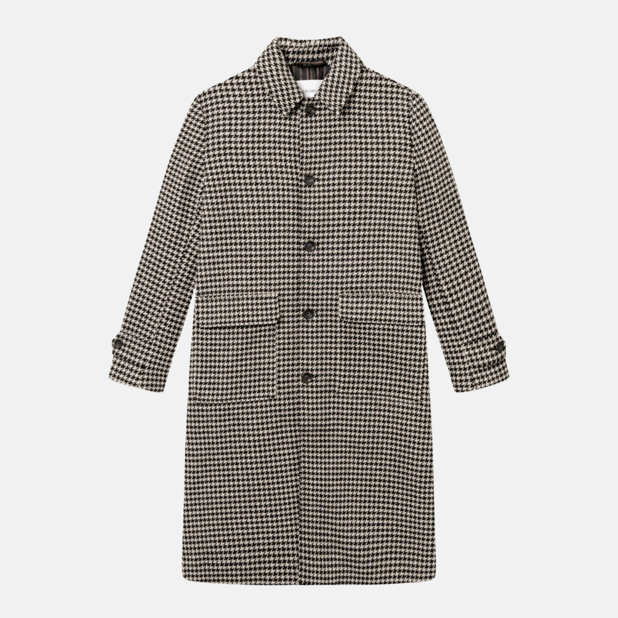 Les Deux Maximilian Houndstooth Wool Coat