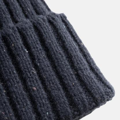 Les Deux Dark Navy Wells Fleck Rib Beanie