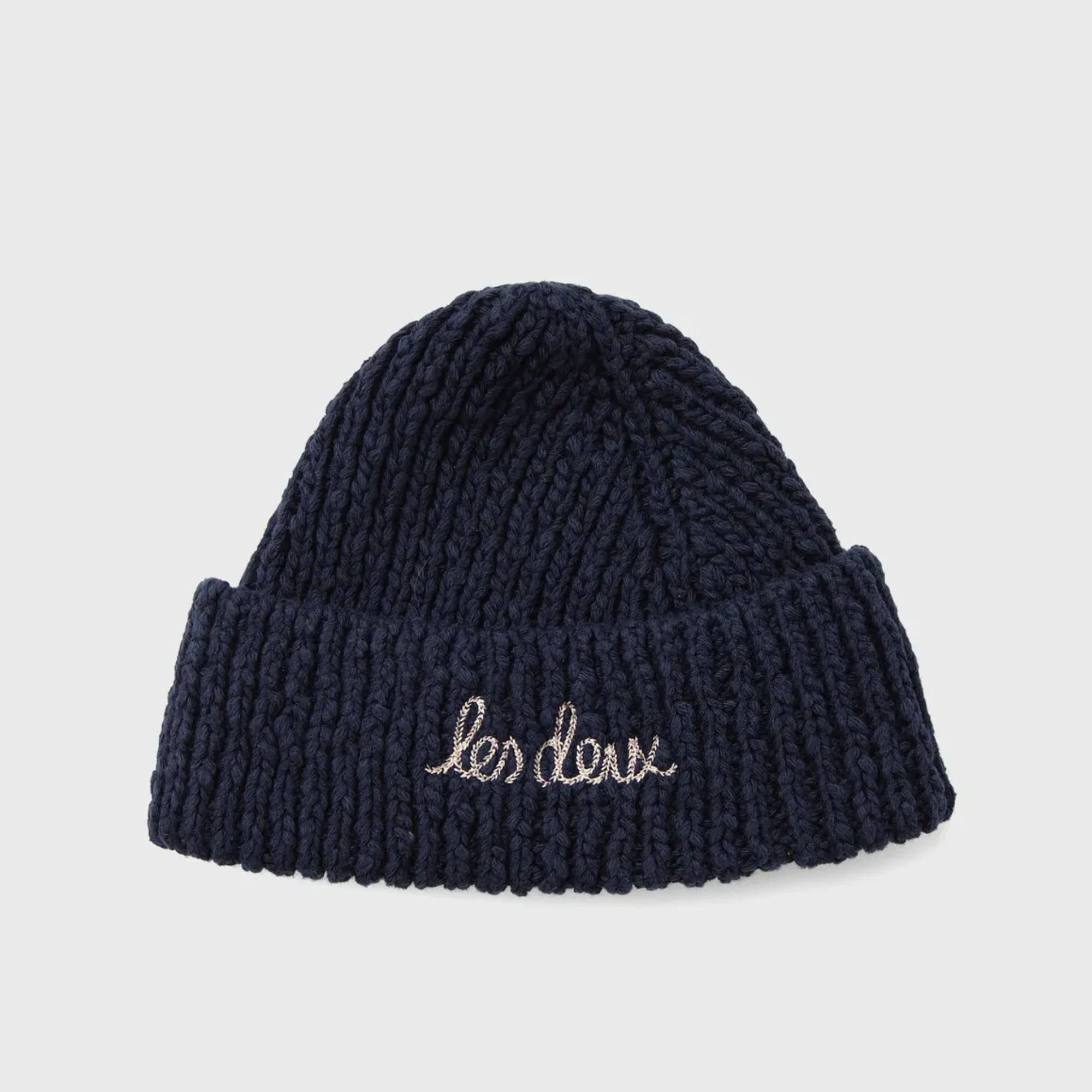 Les Deux Dark Navy Errol Cotton Beanie