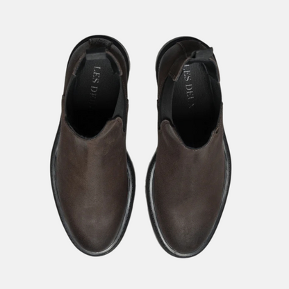 Les Deux Dark Brown Tatum Suede Chelsea Boots