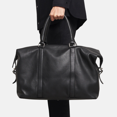 Les Deux Black Leather Weekend Bag