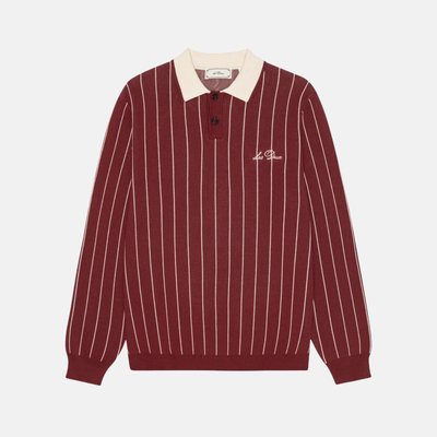 Les Deux Truffle Red Signature Stripe Polo
