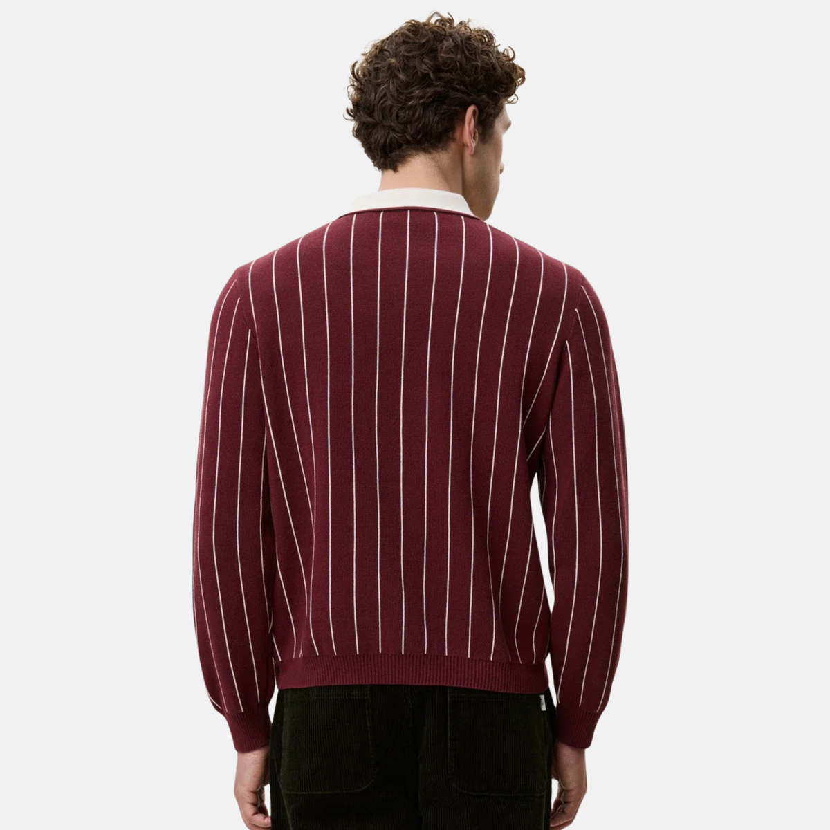 Les Deux Truffle Red Signature Stripe Polo