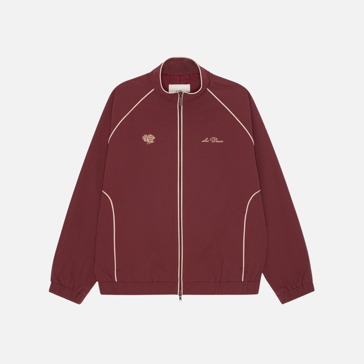 Les Deux Truffle Red Seersucker Track Jacket