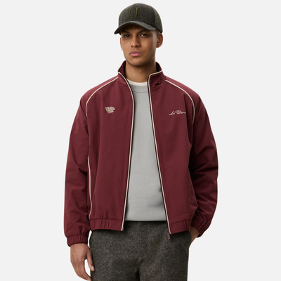 Les Deux Truffle Red Seersucker Track Jacket