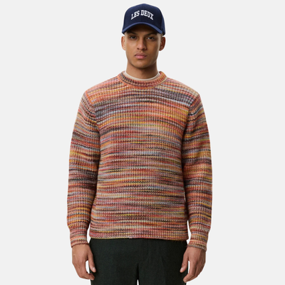 Les Deux Space Rib Crewneck Orange Sweater