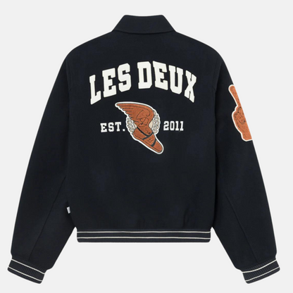 Les Deux Dark Navy Varsity Wool Jacket 4.0