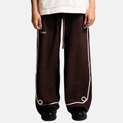 Lifted Anchors Mocha Twain Checkered Pleat Trouser