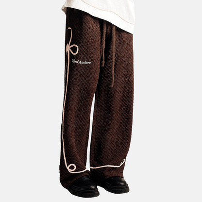 Lifted Anchors Mocha Twain Checkered Pleat Trouser