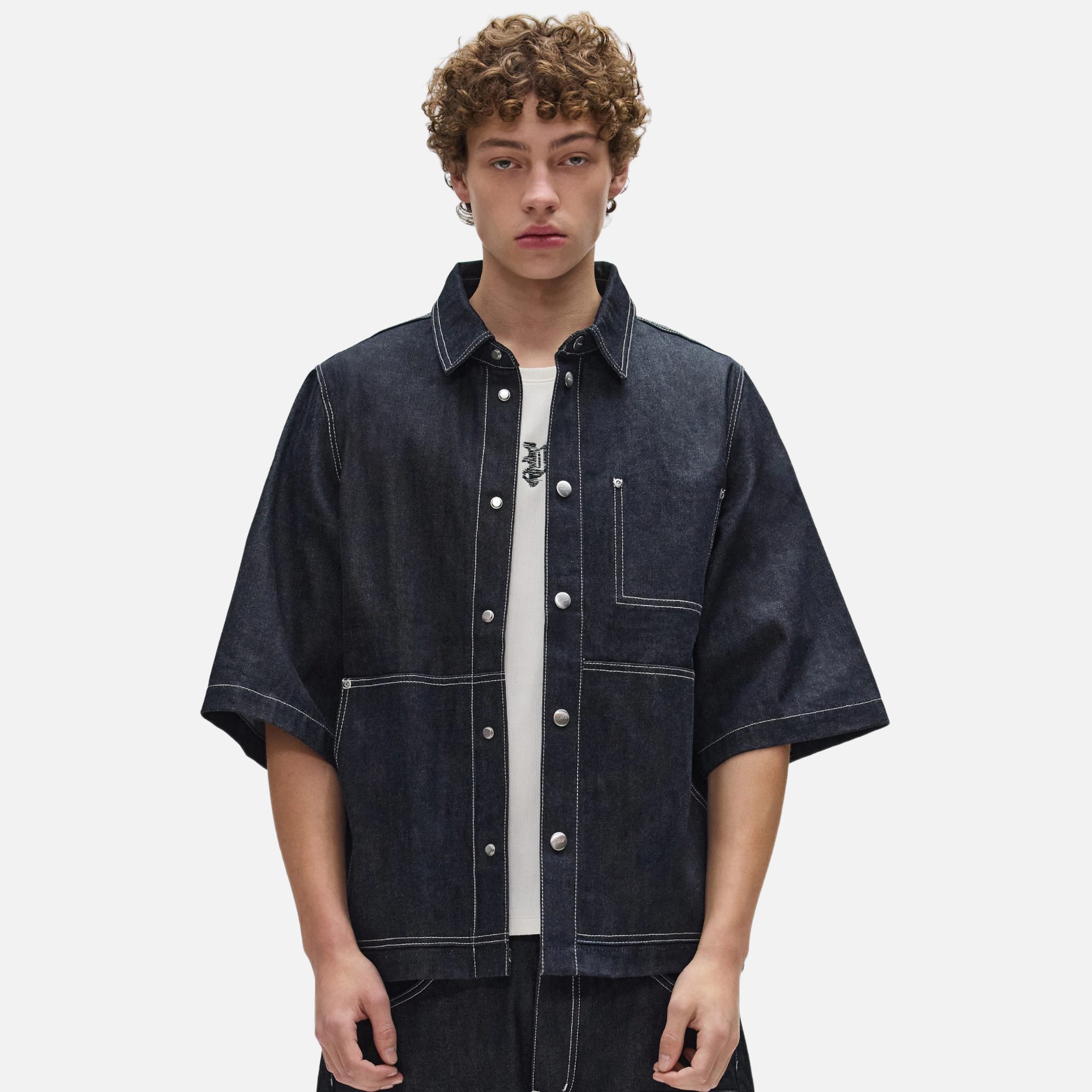 Purple Brand Workwear Raw Dark Indigo Shirt
