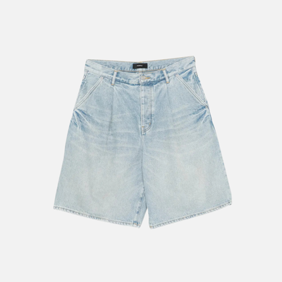 Purple Brand Light Indigo Pleated Jean Shorts