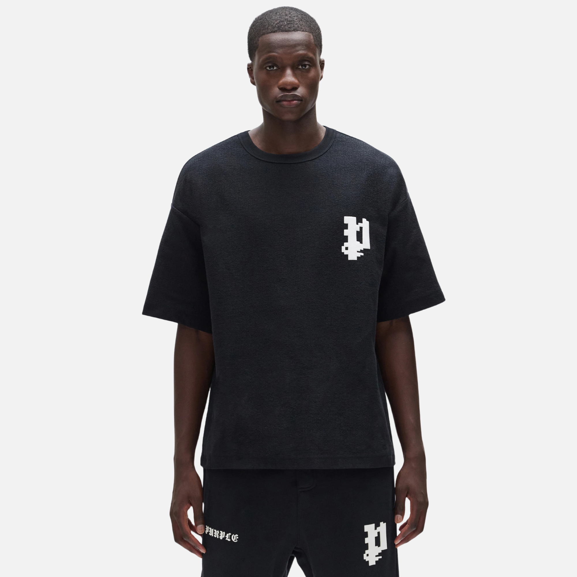 Purple Brand Black Pixelated Gothic T-Shirt