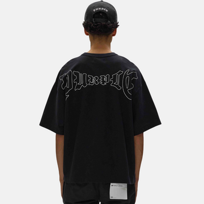 Purple Brand Black Arched Gothic Wordmark T-Shirt