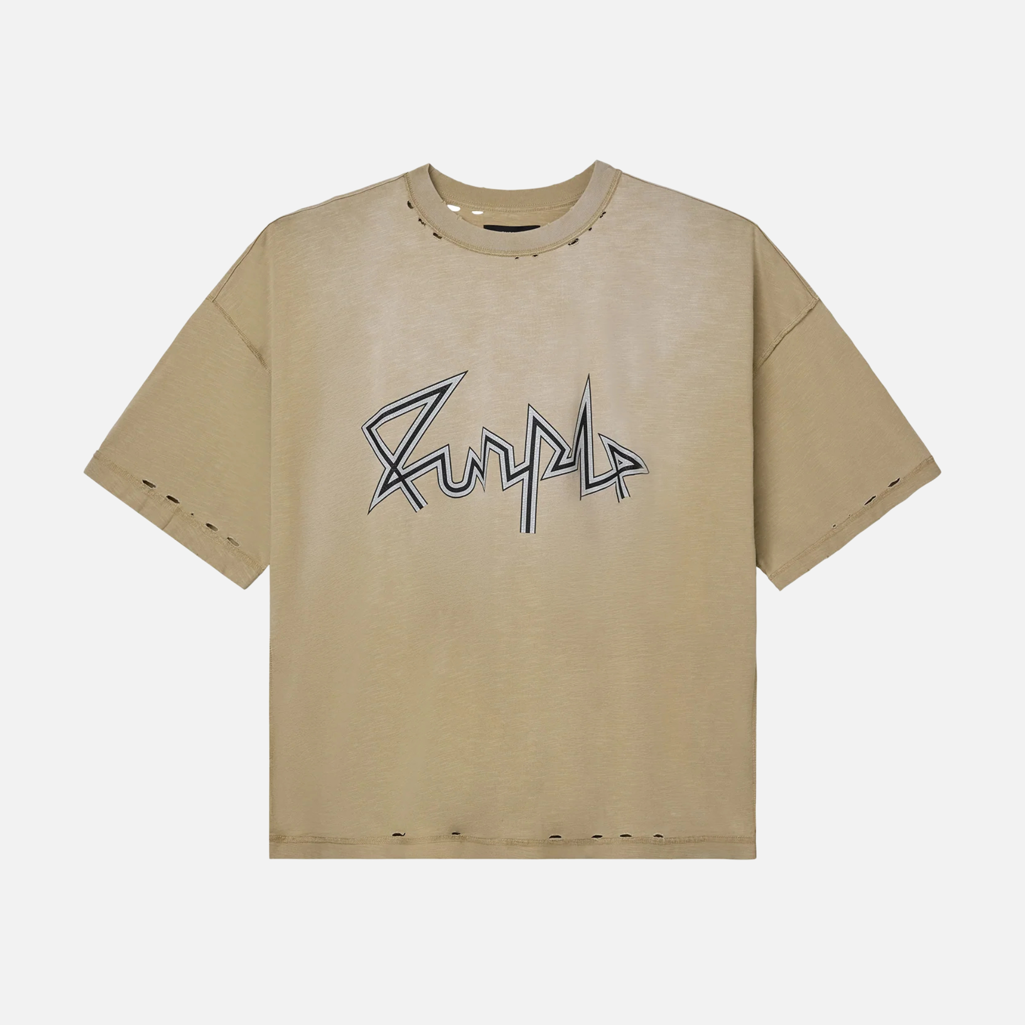 Purple Brand Khaki Voltage Script T-Shirt