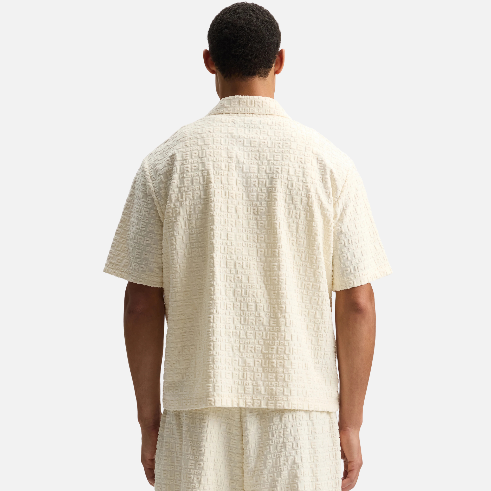 Purple Brand White Jacquard Terry Shirt