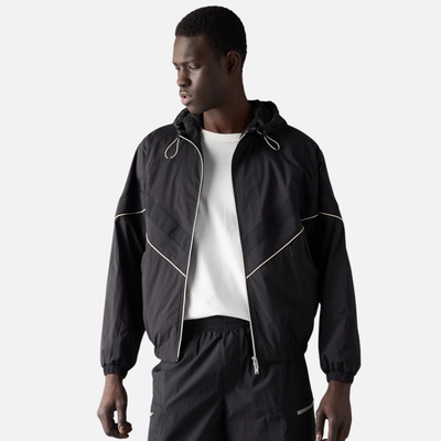 Moose Knuckles Black Topflight Crinkle Hooded Jacket