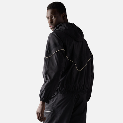 Moose Knuckles Black Topflight Crinkle Hooded Jacket