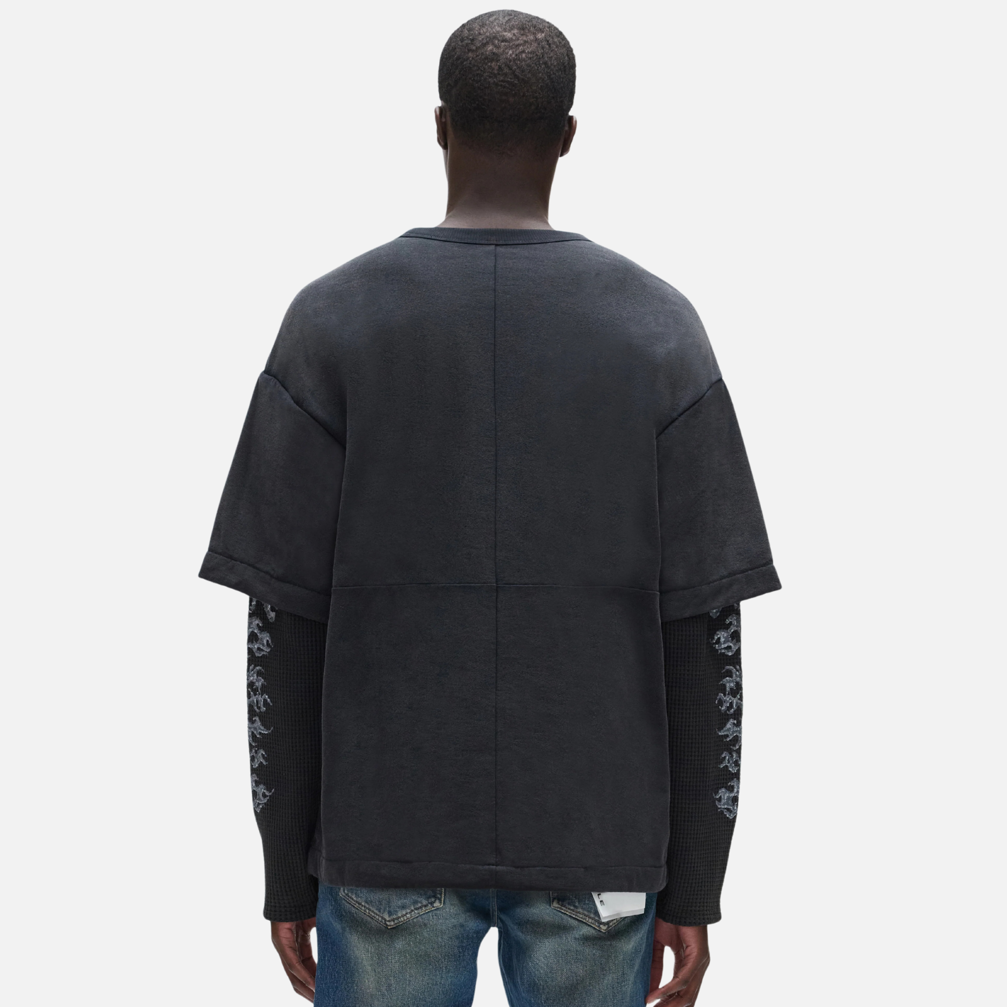 Purple Brand Sequin Flame Long Sleeve T-Shirt