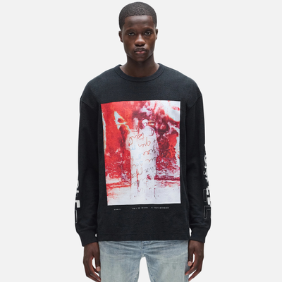 Purple Brand Black Inferno Long Sleeve T-Shirt