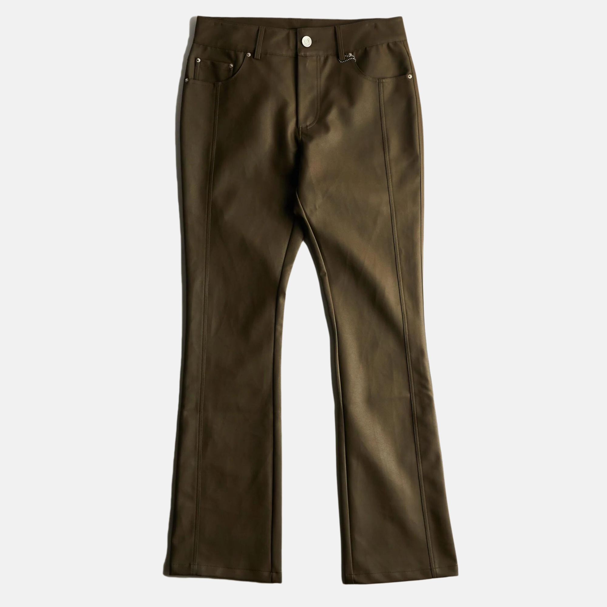 Embellish Mont Chocolate Leather Flare Pants