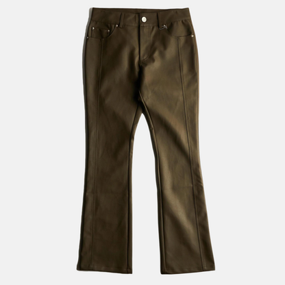 Embellish Mont Chocolate Leather Flare Pants