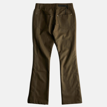 Embellish Mont Chocolate Leather Flare Pants