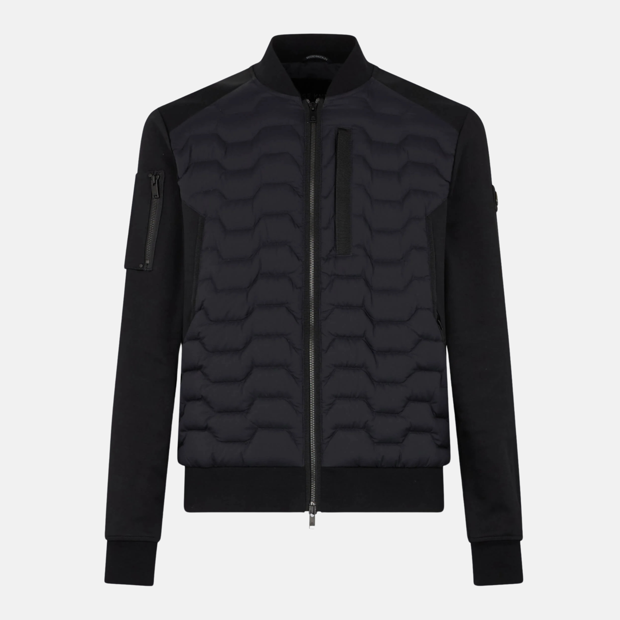 Moose Knuckles Black Granite Bomber Jacket