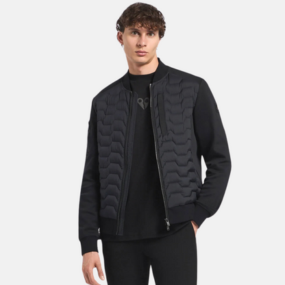 Moose Knuckles Black Granite Bomber Jacket