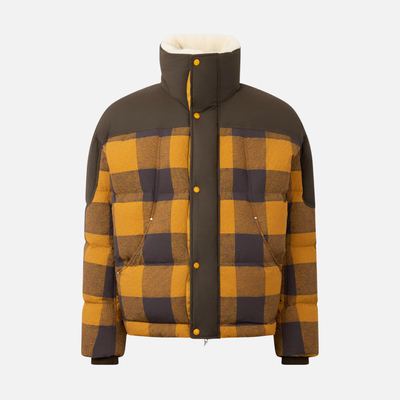 Moose Knuckles Butterscotch Plaid Everest Puffer Jacket