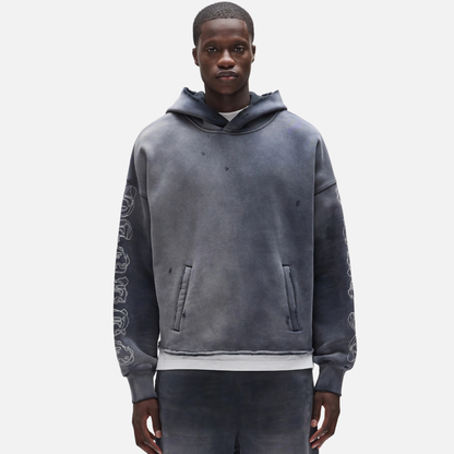 Purple Brand Gothic Outline Black Hoodie