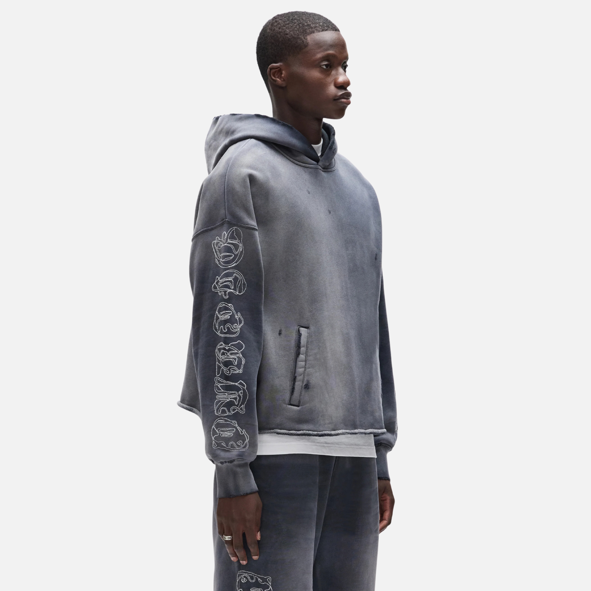 Purple Brand Gothic Outline Black Hoodie