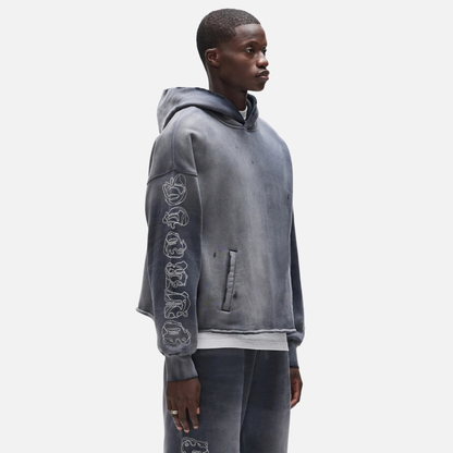 Purple Brand Gothic Outline Black Hoodie