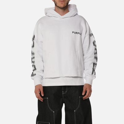 Purple Brand White Heavyweight Oversized Hoodie