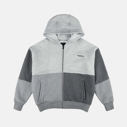 Purple Brand Grey Wordmark Full-Zip Hoodie