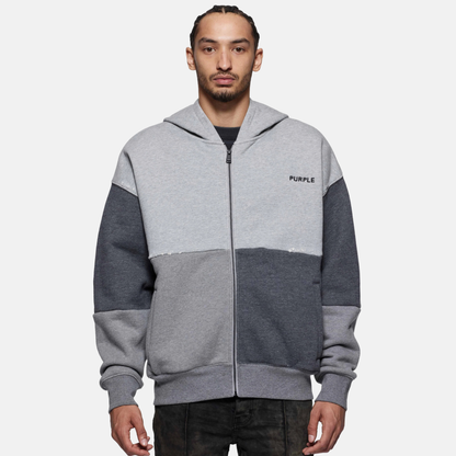 Purple Brand Grey Wordmark Full-Zip Hoodie