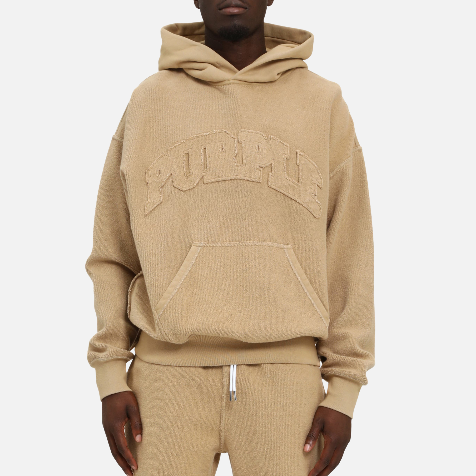 Purple Brand Tan Heavyweight Fleece Inside Out Hoodie