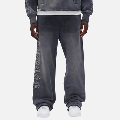 Purple Brand Gothic Outline Black Sweatpants