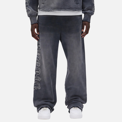 Purple Brand Gothic Outline Black Sweatpants