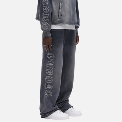 Purple Brand Gothic Outline Black Sweatpants