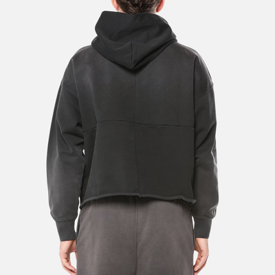 Purple Brand Black Distressed Logo Fleece Hoodie