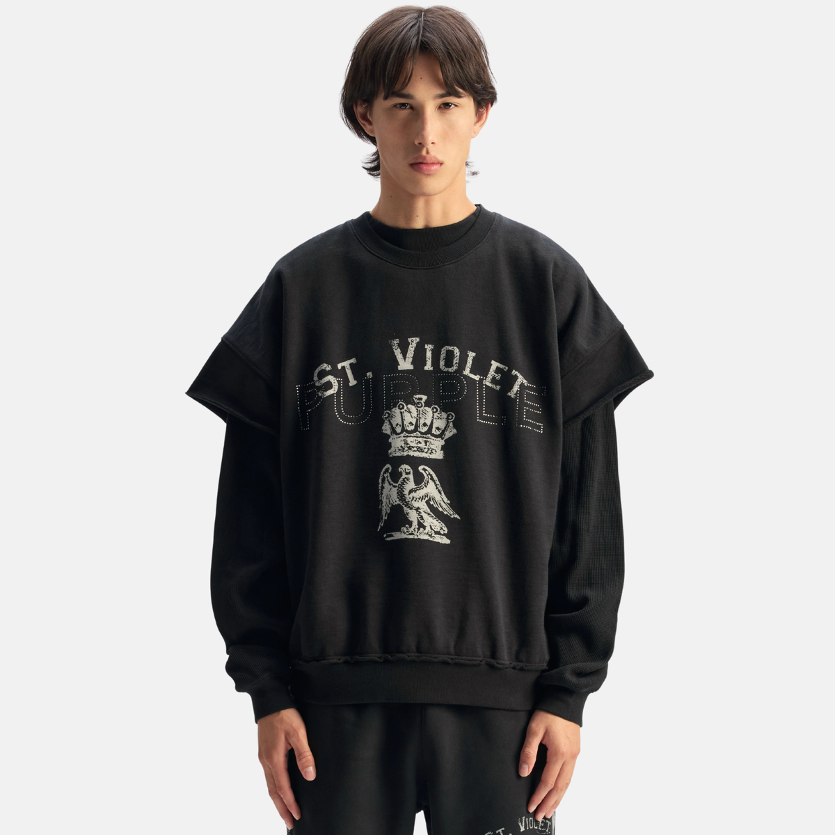 Purple Brand St. Violets Crystals Muscle Black Fleece