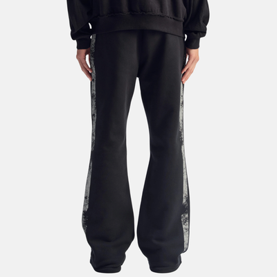 Purple Brand St. Violet Stripe Flared Black Pants