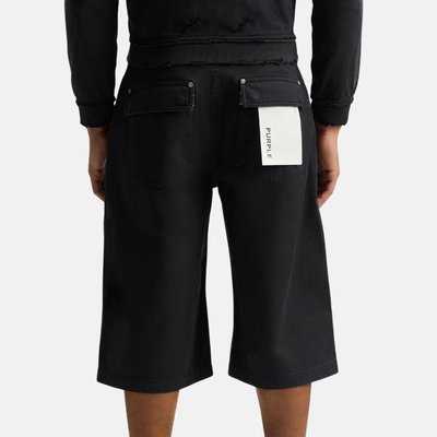 Purple Brand Black Big Cargo Shorts