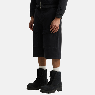 Purple Brand Black Big Cargo Shorts