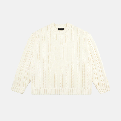 Purple Brand Gothic P Cable Knit Sweater