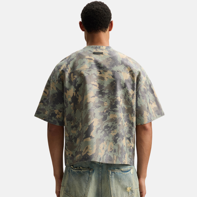 Purple Brand Camo Leather Mesh T-Shirt
